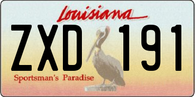 LA license plate ZXD191