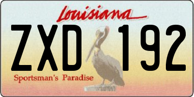 LA license plate ZXD192