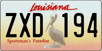 LA license plate ZXD194