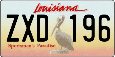 LA license plate ZXD196