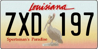 LA license plate ZXD197