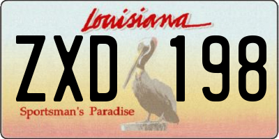 LA license plate ZXD198