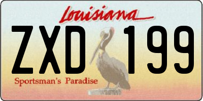 LA license plate ZXD199