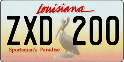 LA license plate ZXD200