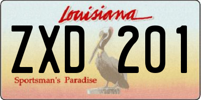 LA license plate ZXD201