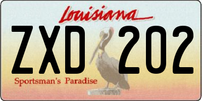 LA license plate ZXD202