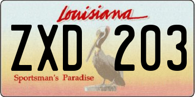 LA license plate ZXD203