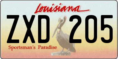 LA license plate ZXD205