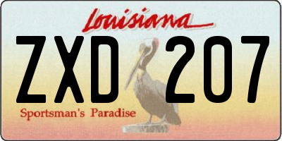 LA license plate ZXD207