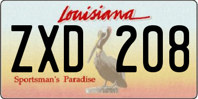 LA license plate ZXD208