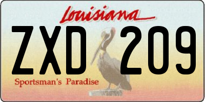 LA license plate ZXD209