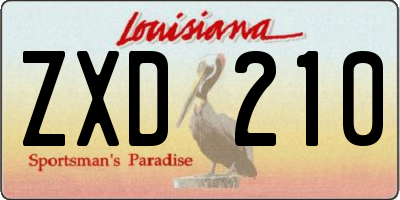 LA license plate ZXD210