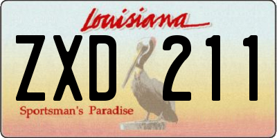 LA license plate ZXD211