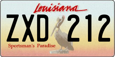 LA license plate ZXD212