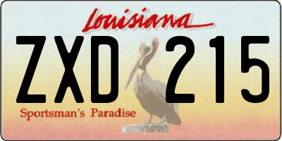 LA license plate ZXD215