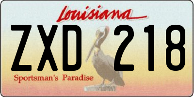 LA license plate ZXD218