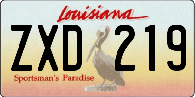 LA license plate ZXD219