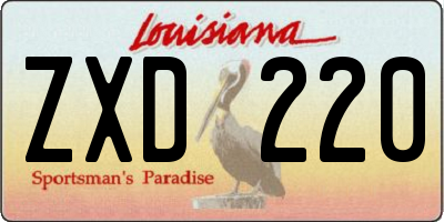 LA license plate ZXD220