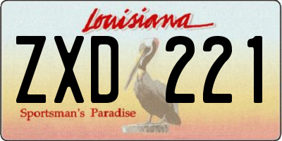 LA license plate ZXD221