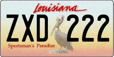 LA license plate ZXD222