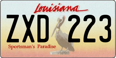 LA license plate ZXD223