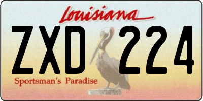 LA license plate ZXD224