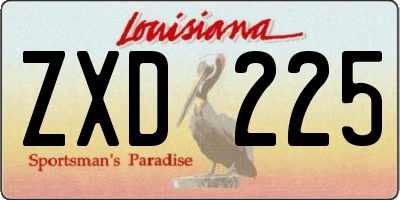 LA license plate ZXD225