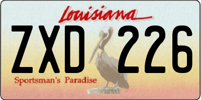 LA license plate ZXD226