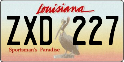 LA license plate ZXD227