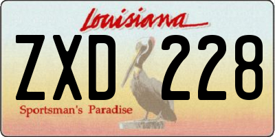 LA license plate ZXD228