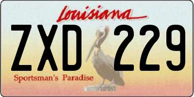 LA license plate ZXD229