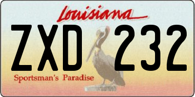 LA license plate ZXD232