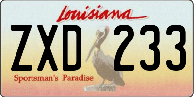 LA license plate ZXD233