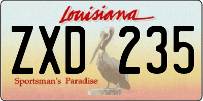 LA license plate ZXD235