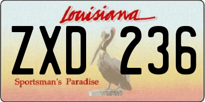 LA license plate ZXD236