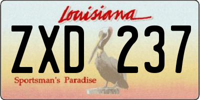 LA license plate ZXD237