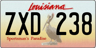 LA license plate ZXD238