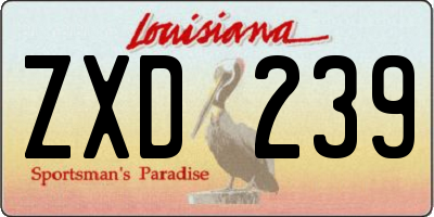 LA license plate ZXD239