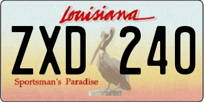 LA license plate ZXD240