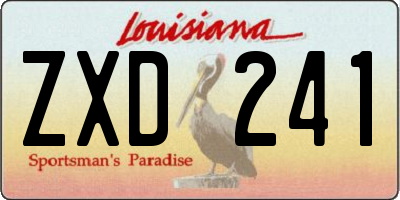 LA license plate ZXD241