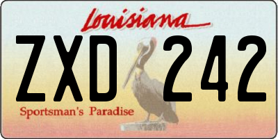 LA license plate ZXD242