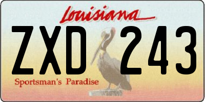 LA license plate ZXD243