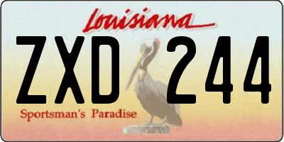 LA license plate ZXD244