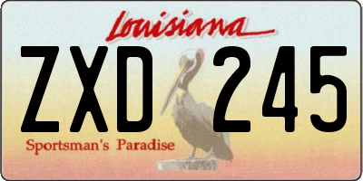 LA license plate ZXD245