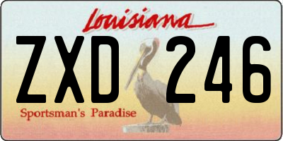 LA license plate ZXD246