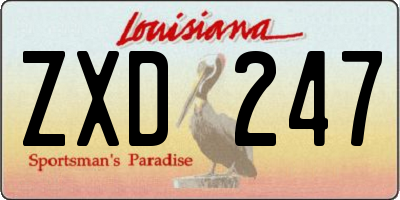 LA license plate ZXD247