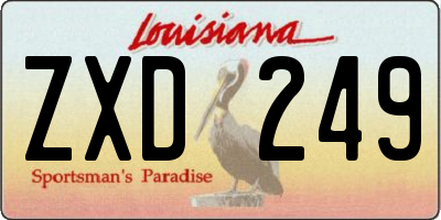 LA license plate ZXD249