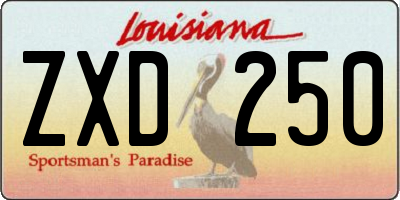 LA license plate ZXD250