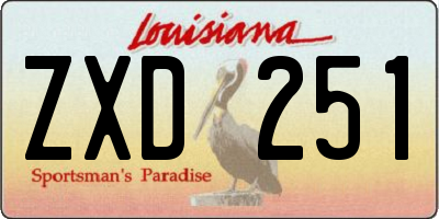 LA license plate ZXD251