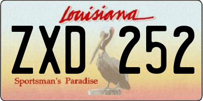 LA license plate ZXD252